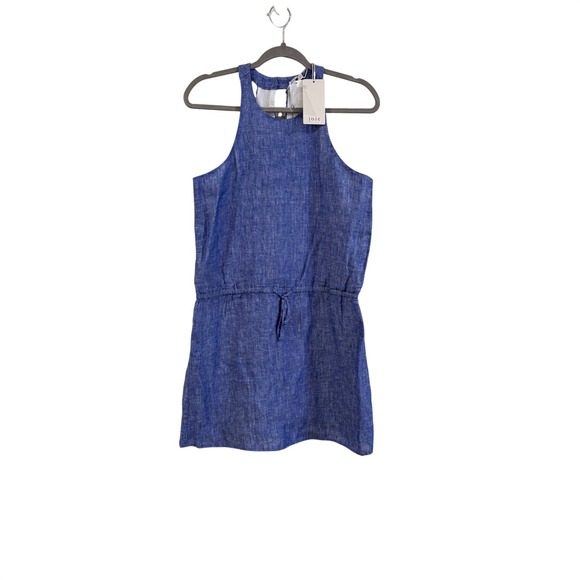 Joie Dresses & Skirts - Joie Diega B Dress Blue New With Tags Linen Halter Neck Drawstring Mini S